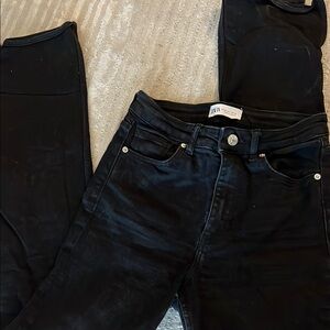 Zara Black Split Hem Jeans